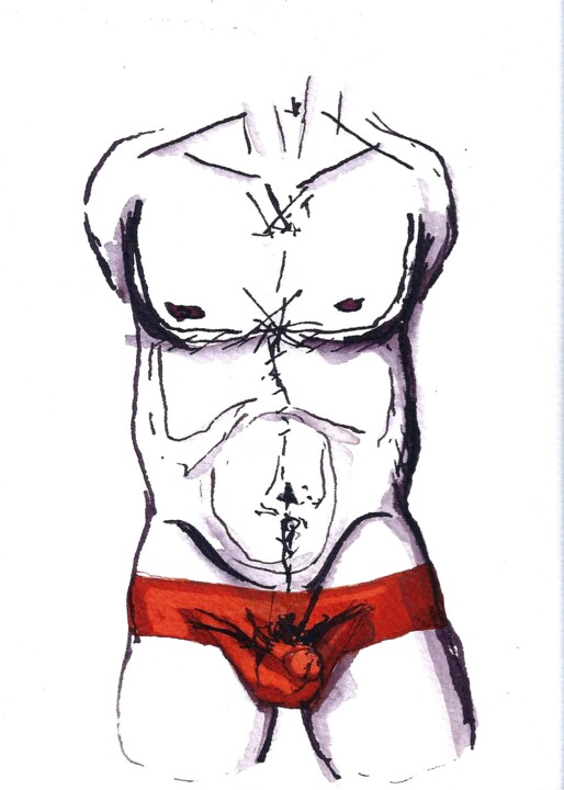 图画 标题为“Modesty Exercise 01…” 由Ὅμηρος, 原创艺术品, 墨