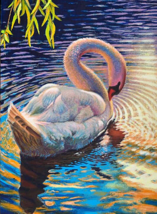 "swan 2" başlıklı Tablo Jin Hong tarafından, Orijinal sanat, Akrilik