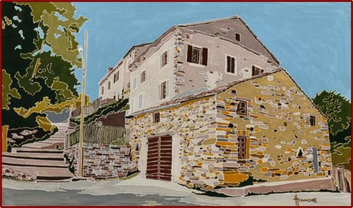 Peinture intitulée "Maison en Castagnic…" par Vincent Honnore, Œuvre d'art originale