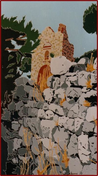 Pintura titulada "Montée des bergers…" por Vincent Honnore, Obra de arte original