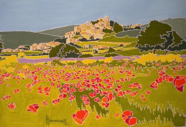Painting titled "SIMIANE / LUBERON" by Vincent Honnore, Original Artwork