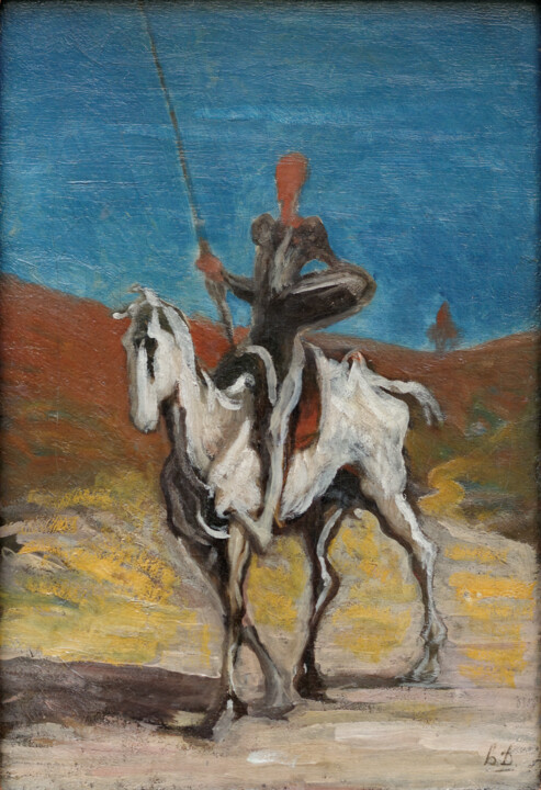 Painting titled "Don Quichotte et Sa…" by Honoré Daumier, Original Artwork, Oil