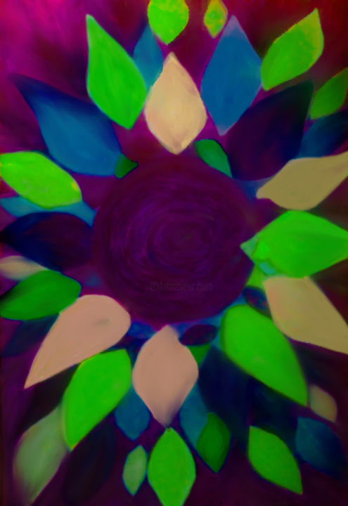 Digital Arts titled "Flowera" by Sonia Ighalo (Sonia/Diviine01), Original Artwork, Digital Painting