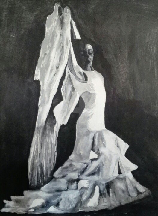 Painting titled "shadow" by Razieh Aghabeig, Original Art, Acrylic