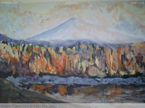 Painting titled "Volcan" by Jmarcos, Original Artwork