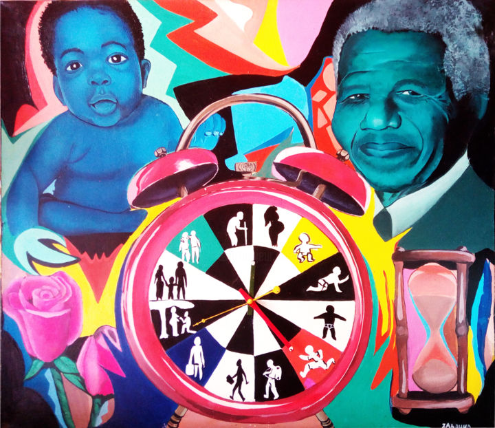 Pintura intitulada "Time.jpg" por Dini Zabouho, Obras de arte originais, Acrílico