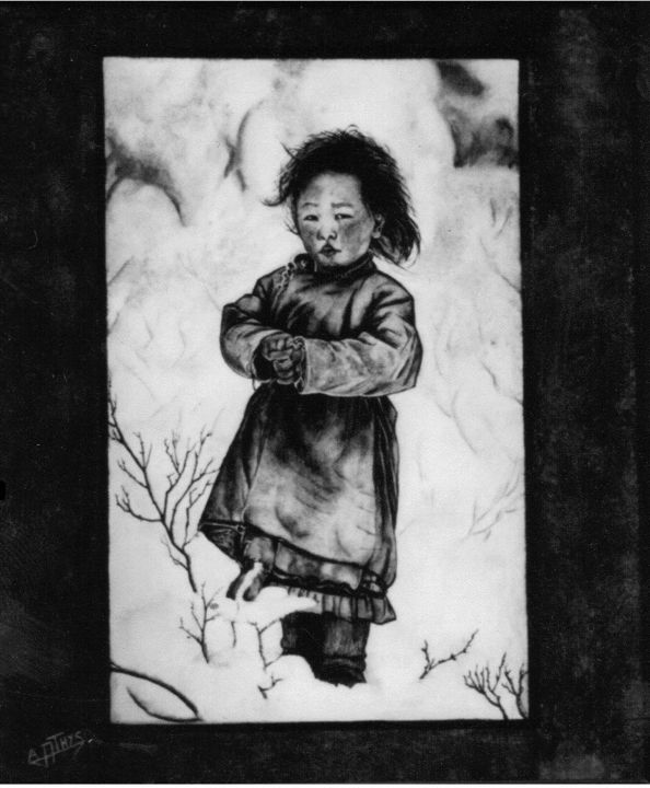 Peinture intitulée "la-petite-mongolien…" par Anne-Marie Thys, Œuvre d'art originale, Huile