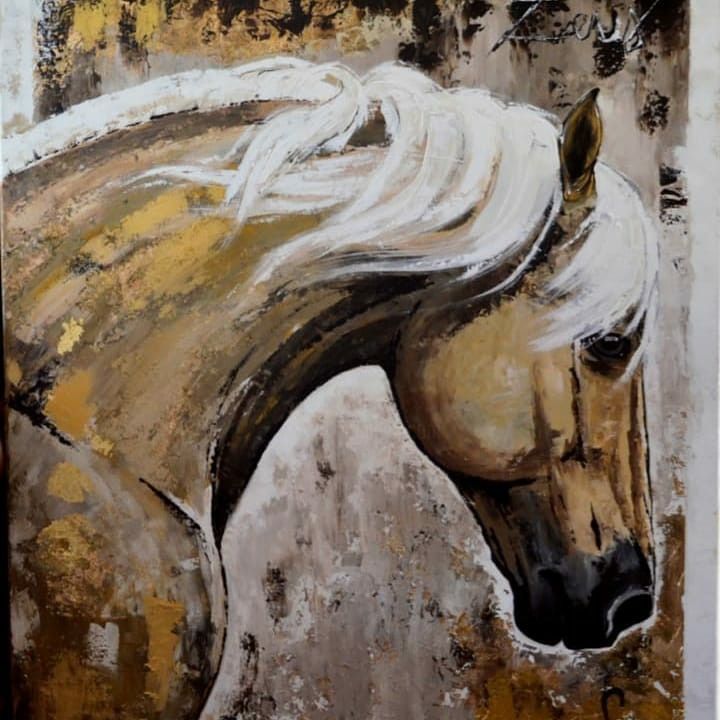 Pintura intitulada "Zeus" por Sara Silva, Obras de arte originais, Acrílico Montado em Painel de madeira