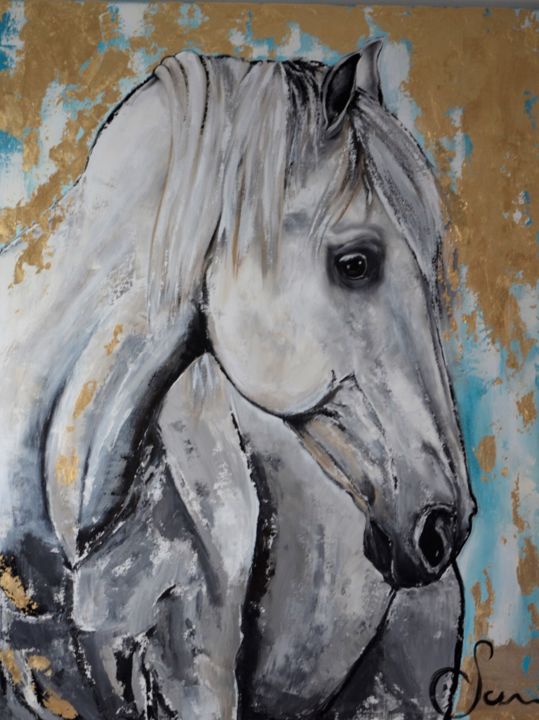 Pintura intitulada "Sara Silva HorseArt…" por Sara Silva, Obras de arte originais, Acrílico