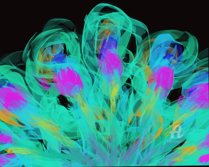 "night-flowers" başlıklı Dijital Sanat H&M tarafından, Orijinal sanat, Dijital Resim