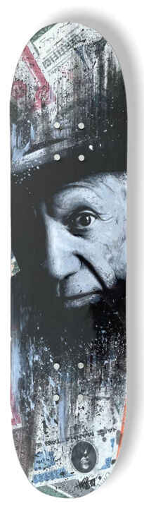 Schilderij getiteld "Skate Pablo Picasso" door Horss, Origineel Kunstwerk, Acryl