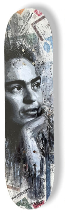 Schilderij getiteld "Skate Frida Kahlo" door Horss, Origineel Kunstwerk, Acryl