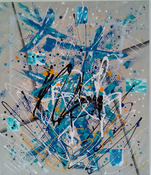 Pintura titulada "X azul" por Marco Gomes, Obra de arte original, Acrílico