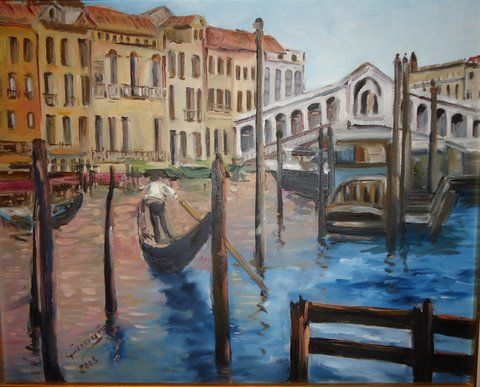 Painting titled "Rialto" by Hortensia Camaño, Original Artwork, Other