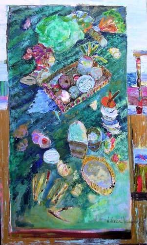 Peinture intitulée "Table végétarienne 2" par Hortense Garand Vernaison, Œuvre d'art originale