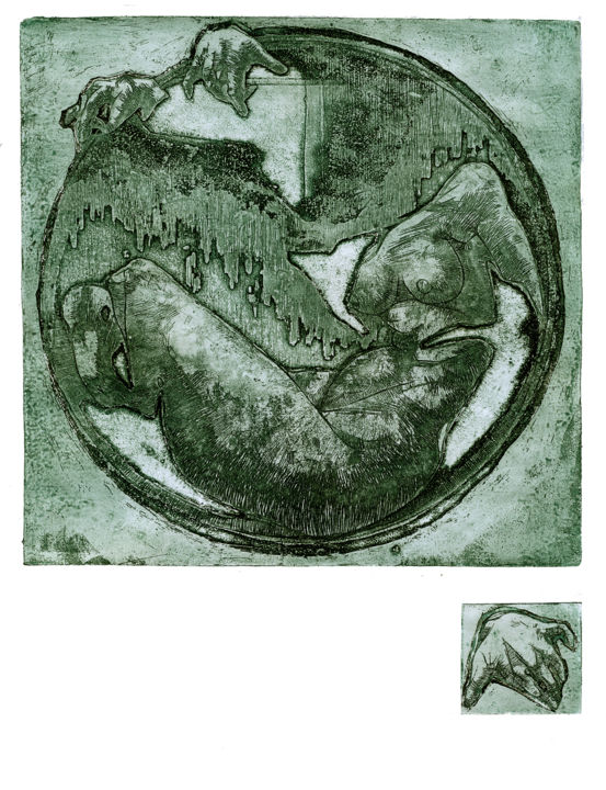 Отпечатки и Гравюры под названием "Circle-01.jpg" - Лили Лютко, Подлинное произведение искусства, Травление