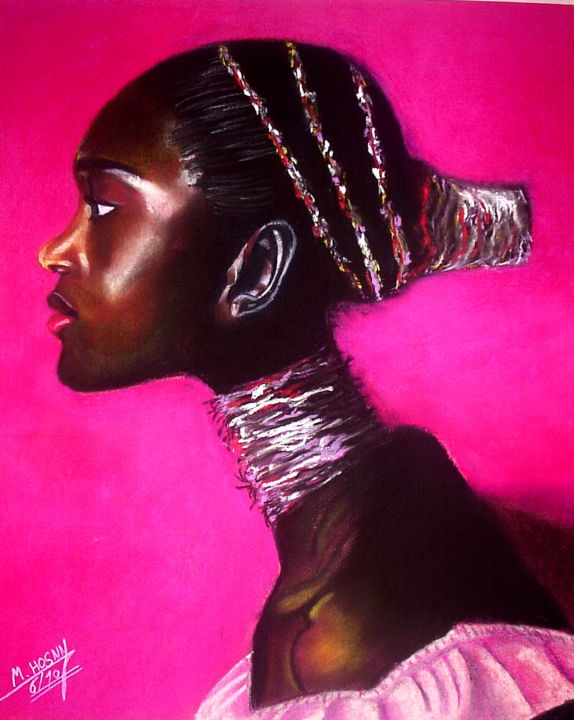 Painting titled "african-beauty-50.j…" by Hosny Soliman, Original Artwork