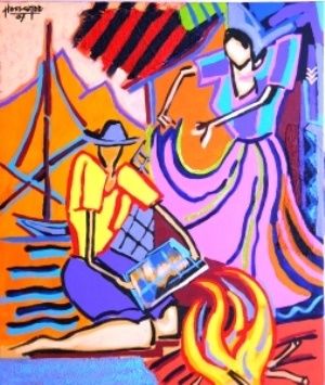 Peinture intitulée "SEGA DANCE BY THE S…" par Said Aniff Hossanee, Œuvre d'art originale