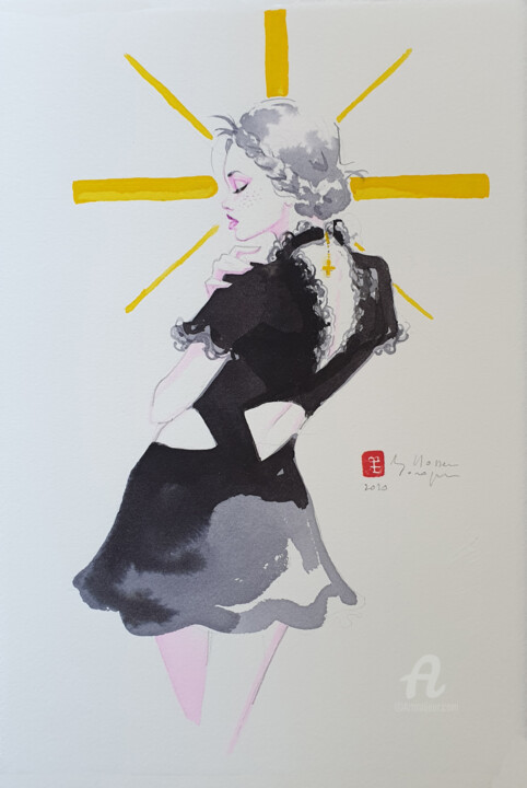 "Vierge" başlıklı Tablo Hossein Borojeni tarafından, Orijinal sanat, Suluboya