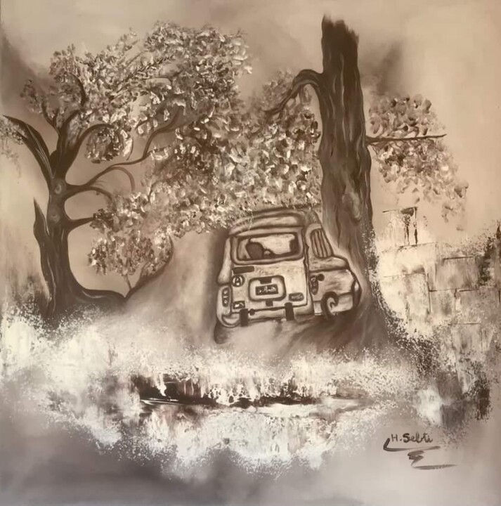 Peinture intitulée "Il était une fois..." par Houda Sebti, Œuvre d'art originale, Acrylique Monté sur Châssis en bois