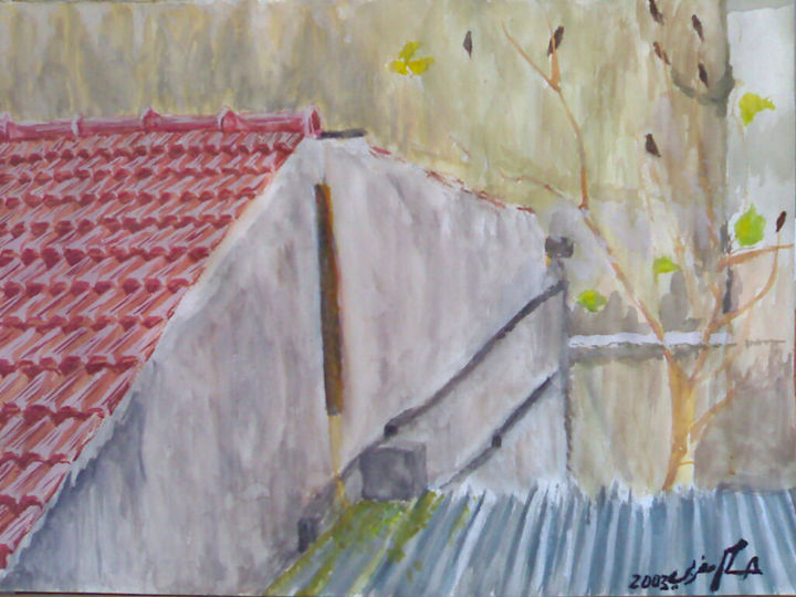 Painting titled "the-citchen-window.…" by Houssam Moughrabi, Original Artwork