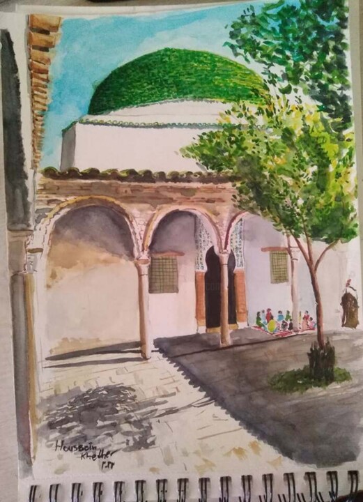 Painting titled "Sidi Nasser" by Houssein Kh, Original Artwork, Watercolor