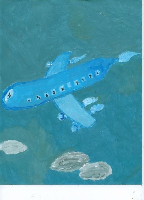 Painting titled "airplane" by Rotan, Original Artwork