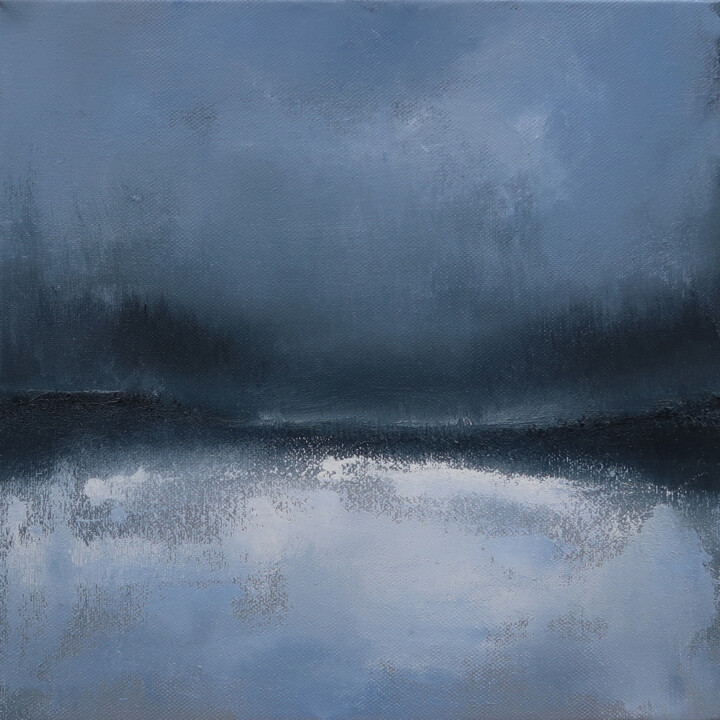 Painting titled "grey-lake-1.jpg" by Howard Sills, Original Artwork, Oil