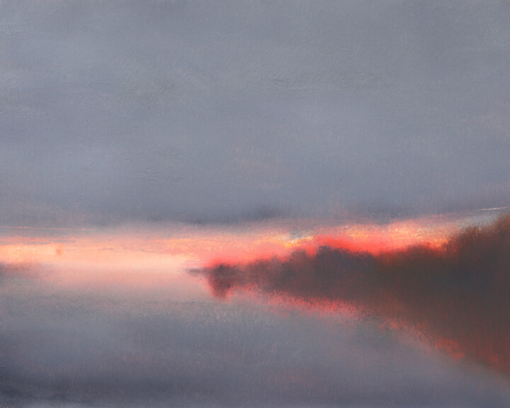 "Lakeside Sunset" başlıklı Tablo Howard Sills tarafından, Orijinal sanat, Petrol