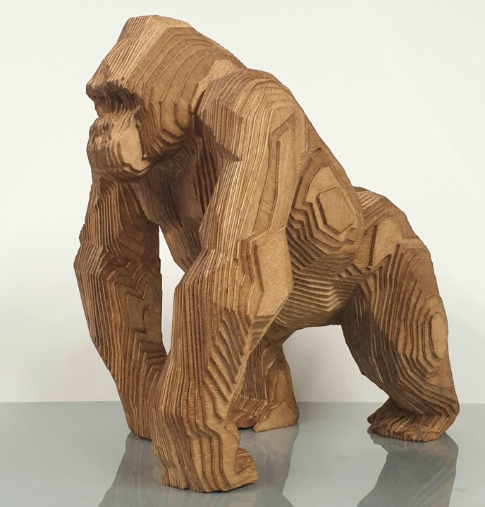 Sculpture intitulée "znorBliroG" par Hoze, Œuvre d'art originale, Bois