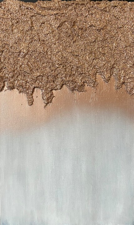 Картина под названием "Rose Gold" - Heather Prall, Подлинное произведение искусства, Акрил Установлен на Деревянная рама для…
