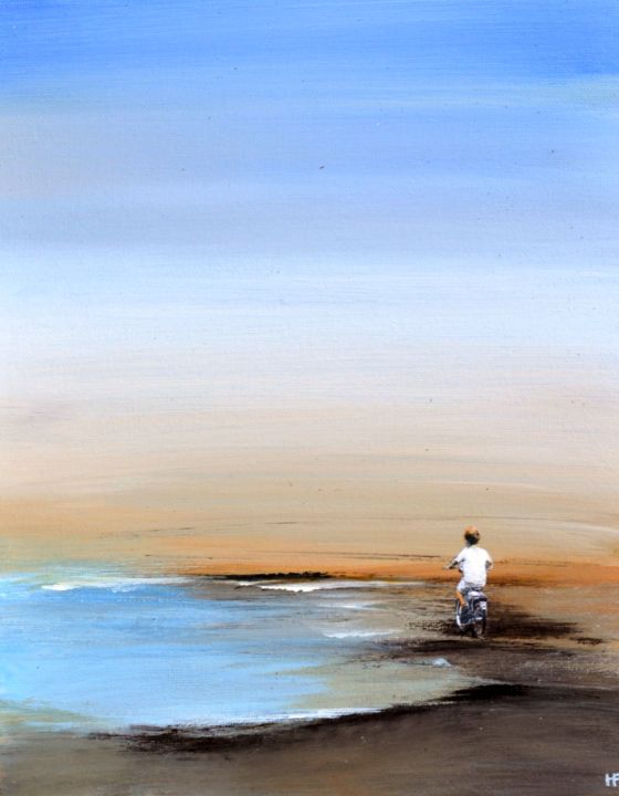 Painting titled "Into the great wide…" by Hanneke Pereboom, Original Artwork, Oil