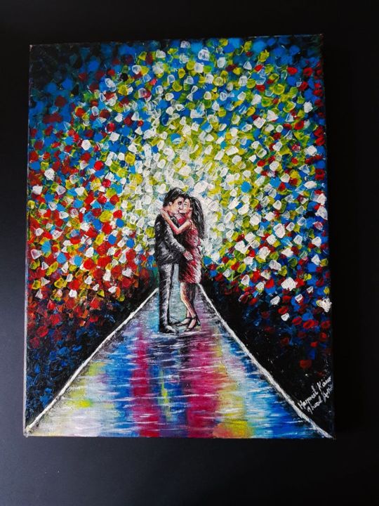 Peinture intitulée "Melting Souls" par Ghazal Artist Harpreet Kaur, Œuvre d'art originale, Acrylique