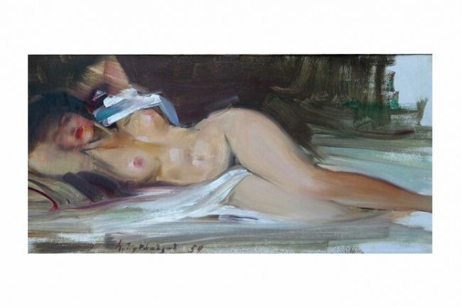 Peinture intitulée "Nude" par Hrant Stepanyan, Œuvre d'art originale