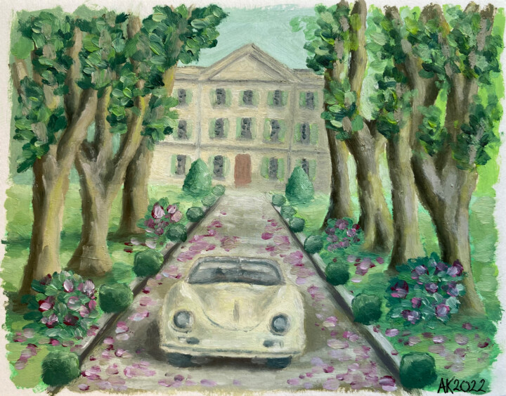 Pittura intitolato "Home Garden" da Anastasia Kurganova, Opera d'arte originale, Olio