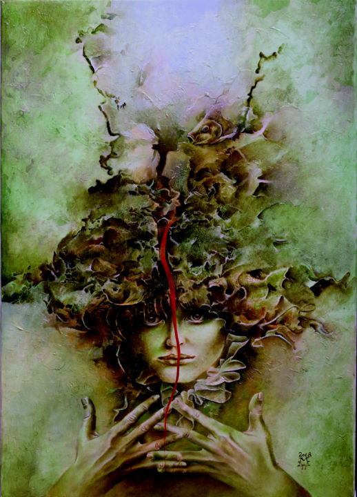 Malerei mit dem Titel "zakazana-zahrada.jpg" von Milano H, Original-Kunstwerk, Öl