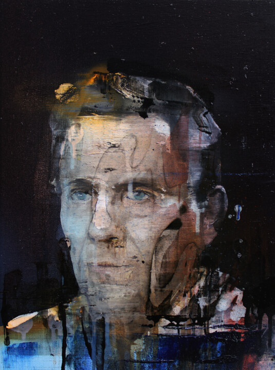 "Grumpy man" başlıklı Tablo Miloš Hronec tarafından, Orijinal sanat, Petrol