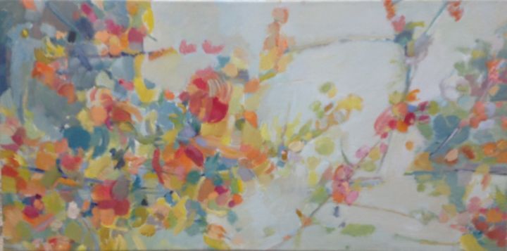 Painting titled "Vive le printemps" by Hélène Spieldenner, Original Artwork, Oil