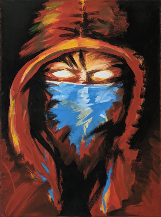 Painting titled "A man" by Hontat Lau, Original Art, Acrylic