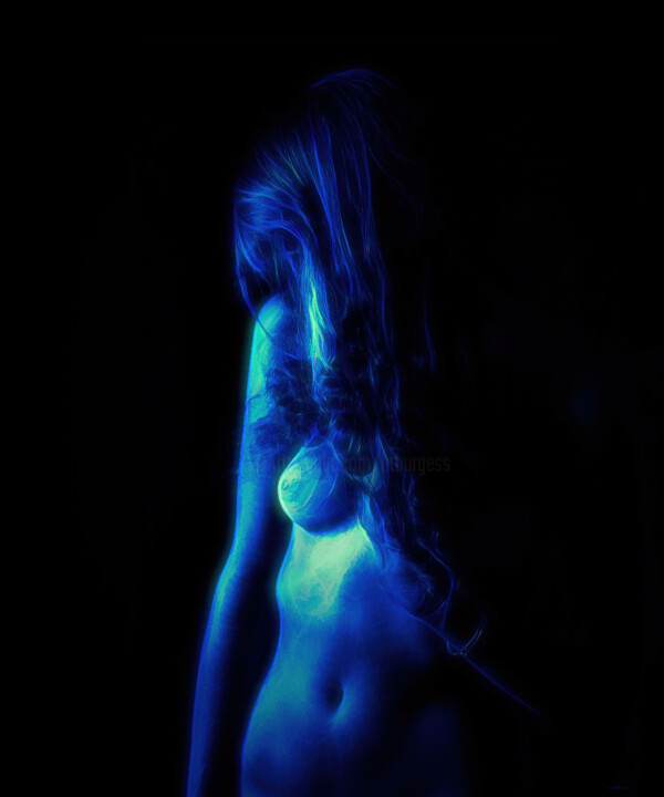 Photography titled "Blue Glow 1" by Travis Burgess, Original Artwork, Analog photography