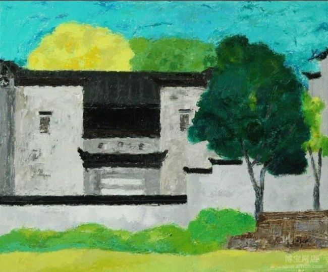 Pintura titulada "老宅" por Hua Shan Wang, Obra de arte original
