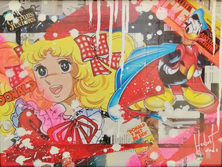 Collages intitulée "Candy and co" par Hubert, Œuvre d'art originale, Collages