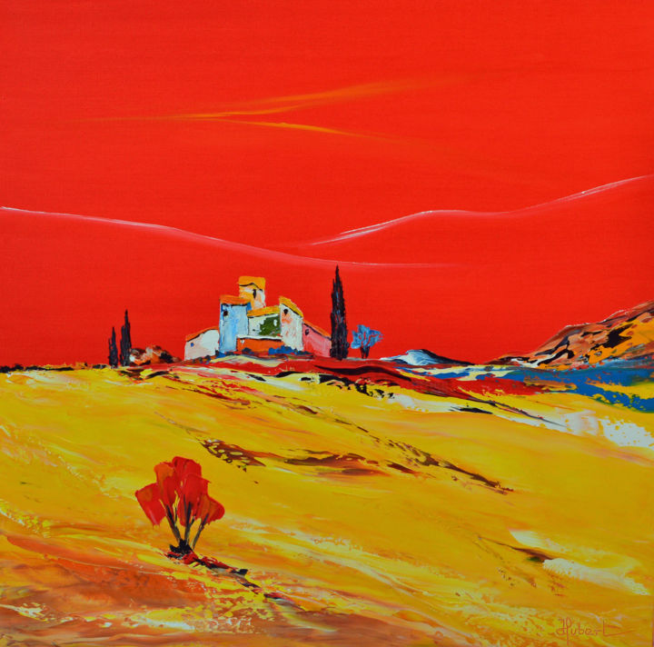 Pintura titulada "soleil brûlant" por Hubert, Obra de arte original, Oleo