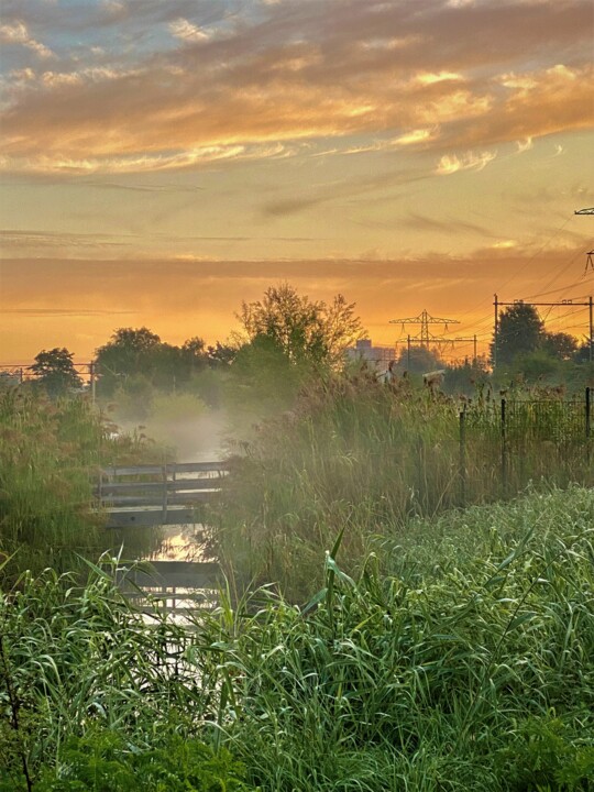 Fotografie getiteld "Dutch landscape on…" door Hubertine Langemeijer, Origineel Kunstwerk, Digitale fotografie