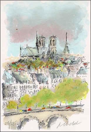Peinture intitulée "Notre Dame" par Urbain Huchet, Œuvre d'art originale