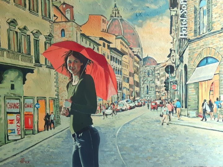 Картина под названием "Florentine holidays" - Александр Рогалёв, Подлинное произведение искусства, Масло Установлен на Подра…