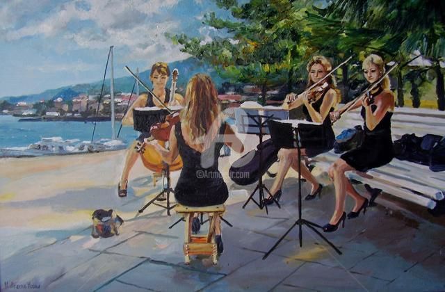 Painting titled ""Музыка жизни"  "Li…" by Irina Ageeva-Usova, Original Artwork, Oil