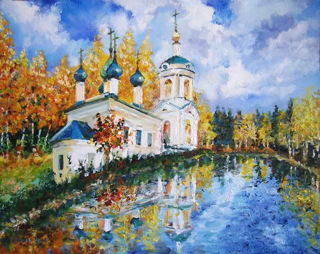 Malerei mit dem Titel "Русь / Russia" von Irina Ageeva-Usova, Original-Kunstwerk, Öl