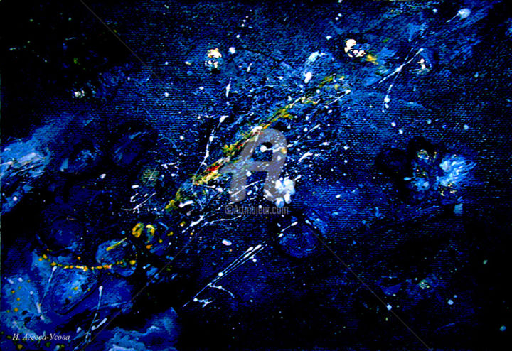 Картина под названием "Туманность / Nebula" - Irina Ageeva-Usova, Подлинное произведение искусства, Масло