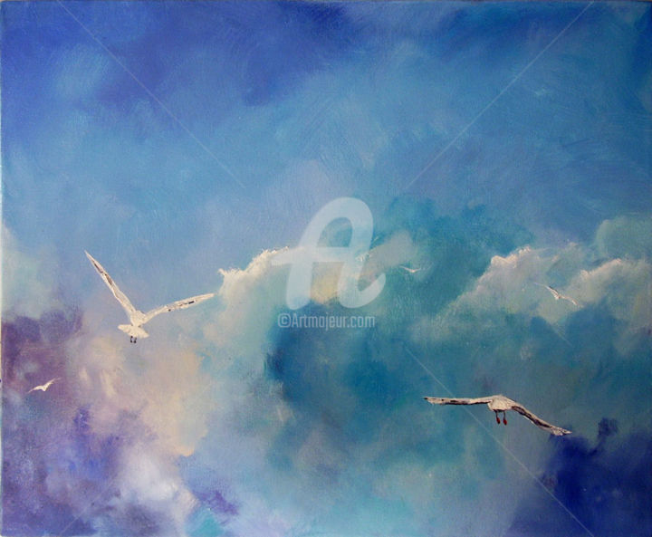 Картина под названием ""Великолепные облак…" - Irina Ageeva-Usova, Подлинное произведение искусства, Масло